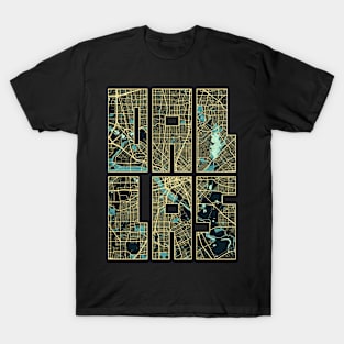 Dallas, Texas, USA City Map Typography - Summer T-Shirt